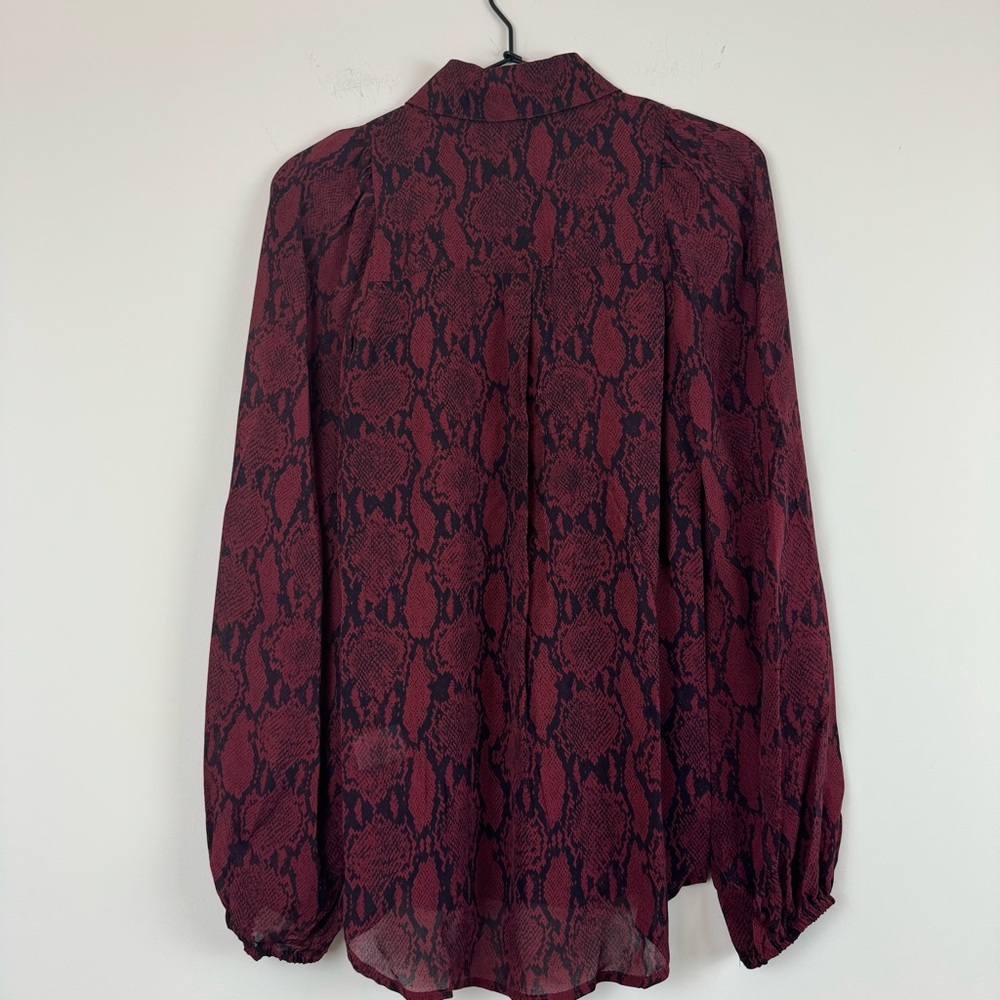 A.L.C. Elegant Lori Red Snake Print Blouse 100% S… - image 2